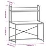 vidaXL Bureau d'ordinateur Noir et ch&ecirc;ne 120 x 60 x 138 cm