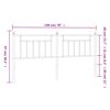 vidaXL T&ecirc;te de lit m&eacute;tal noir 193 cm