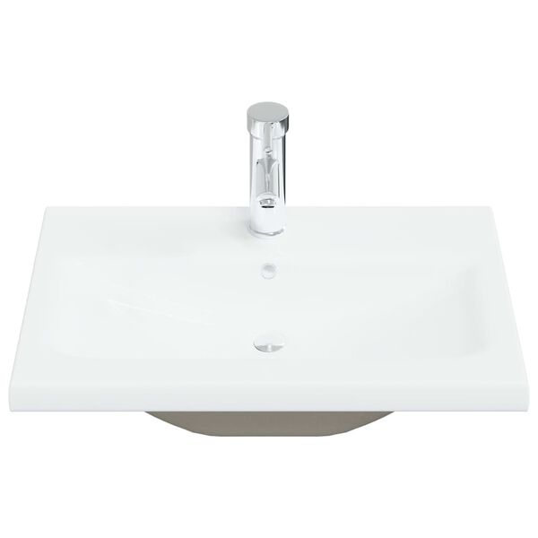 vidaXL Lavabo encastr&eacute; avec robinet 61x39x18 cm c&eacute;ramique blanc