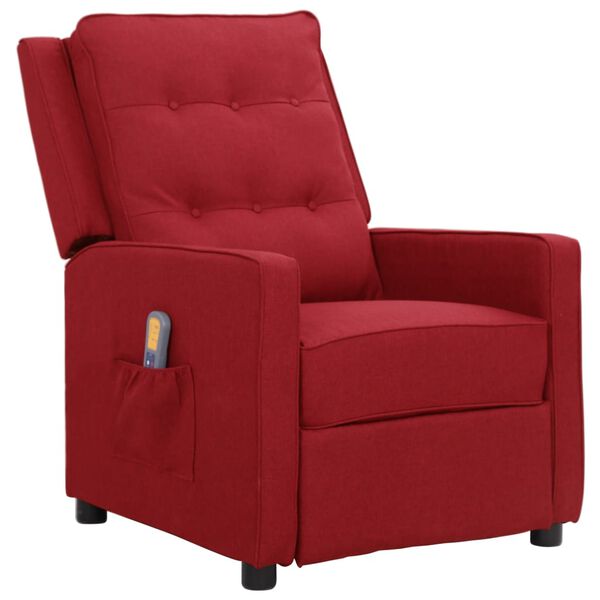 vidaXL Fauteuil de massage Rouge bordeaux Tissu