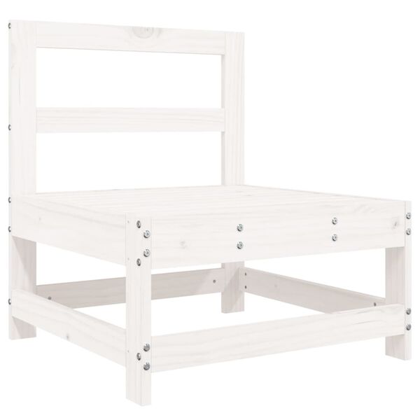 vidaXL Salon de jardin 5 pcs blanc bois massif de pin