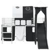 vidaXL Lit mezzanine pour enfants Blanc et Noir 90 x 190 cm M&eacute;tал