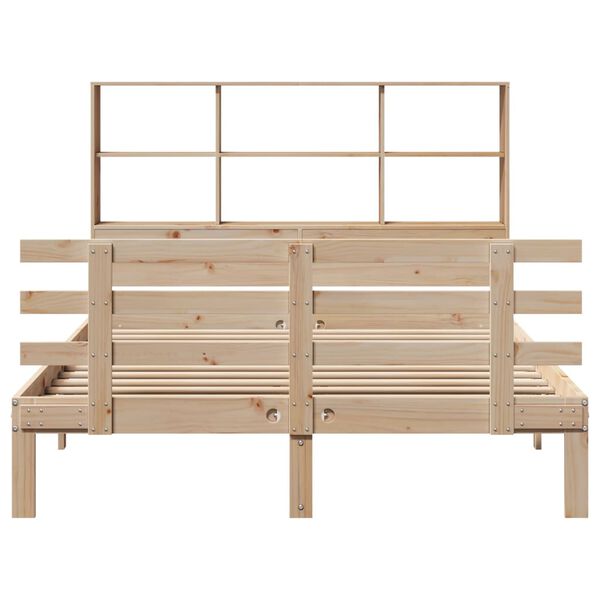 vidaXL Lit biblioth&egrave;que sans matelas 150x200 cm bois massif de pin