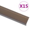 vidaXL Nez de marche forme en L 15 pcs aluminium 90 cm marron