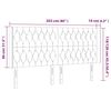 vidaXL T&ecirc;te de lit avec oreilles Cr&egrave;me 203x16x118/128 cm Tissu