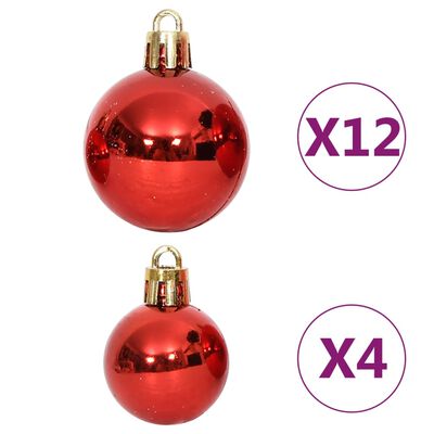 vidaXL Ensemble de boules de Noël 108 pcs Rouge et blanc