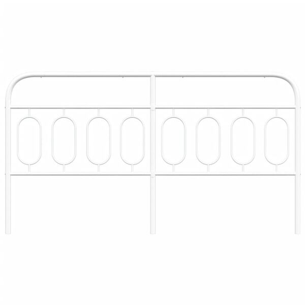 vidaXL T&ecirc;te de lit de remplacement m&eacute;tal blanc 193 cm