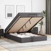 vidaXL Cadre de lit avec matelas avec matelas 2 pcs Gris PVC