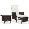 vidaXL Salon de jardin 2 pcs avec coussins R&eacute;sine tress&eacute;e Marron