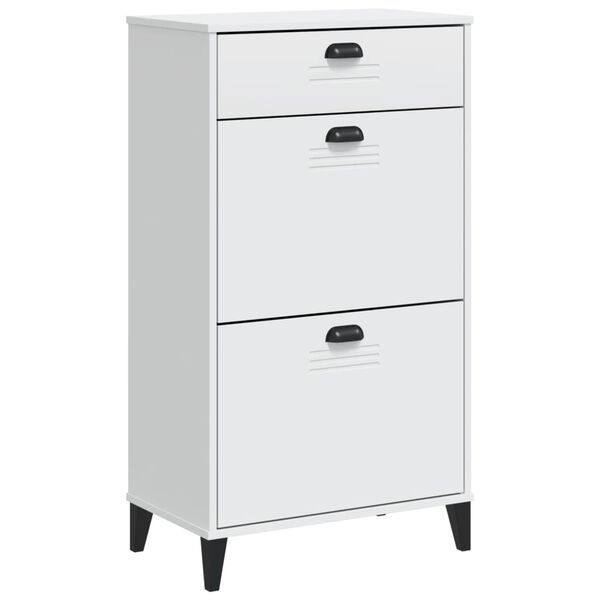 vidaXL Armoire &agrave; chaussures VIKEN blanc bois d'ing&eacute;nierie