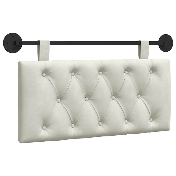 vidaXL T&ecirc;te de lit suspendue Cr&egrave;me 90 x 55 x 7 cm Velours