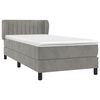 vidaXL Sommier &agrave; lattes de lit et matelas Gris clair 80x200 cm Velours