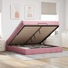 VidaXL Cadre de lit ottoman avec matelas rose 160x200 cm velours