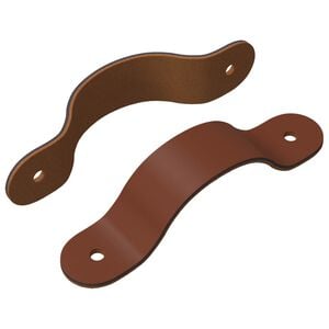 vidaXL Poign&eacute;es de Cabinet 2 pi&egrave;ces Marron 140 x 25 x 2,3 mm PU