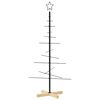 vidaXL Arbre de No&euml;l en m&eacute;tal avec base en bois noir 120 cm