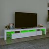 vidaXL Meuble TV avec lumières LED Blanc 230x36,5x40 cm