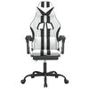 vidaXL Chaise de jeu pivotante et repose-pied Blanc et noir Similicuir