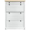 vidaXL Cabinet &agrave; chaussures Corona Blanc 99 x 32 x 138 cm Pin massif