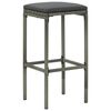 vidaXL Tabourets de bar avec coussins lot de 3 gris résine tressée