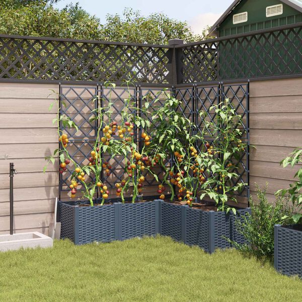 vidaXL Cache-pot de jardin 5 pcs Gris 120 x 120 x 143 cm Plastique