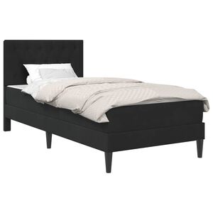 vidaXL Cadre de lit avec matelas Noir 90 x 190 cm Velours
