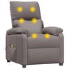 vidaXL Fauteuil de massage Taupe Tissu