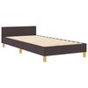 vidaXL Cadre de lit avec t&ecirc;te de lit Marron fonc&eacute; 100 x 200 cm tissu