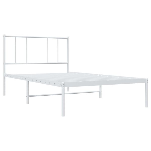 vidaXL Cadre de lit métal sans matelas avec tête de lit blanc 75x190cm