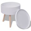vidaXL Table auxiliaire avec plateau rond 39,5 x 44,5 cm Blanc