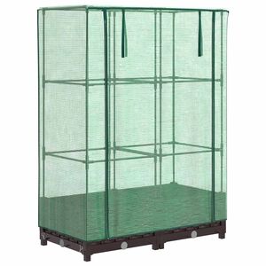 vidaXL Jardini&egrave;re de jardin avec couverture de serre et roues 2 pc PP