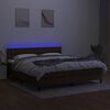 vidaXL Sommier &agrave; lattes de lit matelas et LED Marron fonc&eacute; 180x200 cm