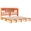 vidaXL Lit biblioth&egrave;que sans matelas cire marron 200x200 cm pin massif