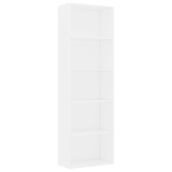 vidaXL Biblioth&egrave;que &agrave; 5 niveaux Blanc 60x30x189 cm Bois d'ing&eacute;nierie