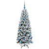 vidaXL Sapin de No&euml;l artificiel avec 150 LED avec support Blanc 150 cm