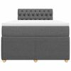 vidaXL Sommier &agrave; lattes de lit avec matelas gris fonc&eacute; 120x190cm tissu