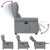 vidaXL Fauteuil inclinable &eacute;lectrique Gris clair Tissu
