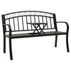 vidaXL Banc de jardin avec table Noir 120 cm Acier