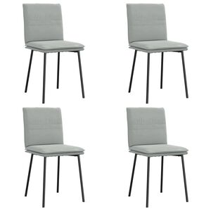 vidaXL Chaises &agrave; manger lot de 4 Gris clair Velours
