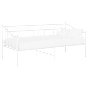 vidaXL Cadre de canap&eacute;-lit sans matelas blanc m&eacute;tal 90x200 cm
