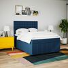 vidaXL Sommier &agrave; lattes de lit avec matelas Bleu 140x200 cm Tissu
