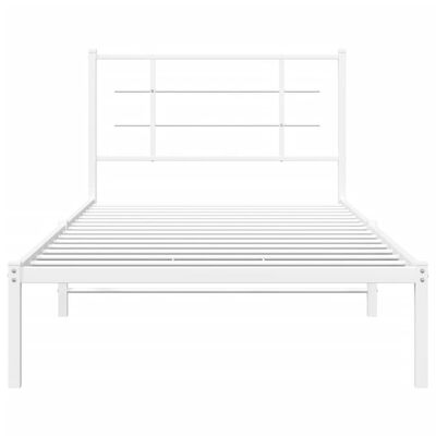 vidaXL Cadre de lit métal sans matelas et tête de lit blanc 100x200 cm