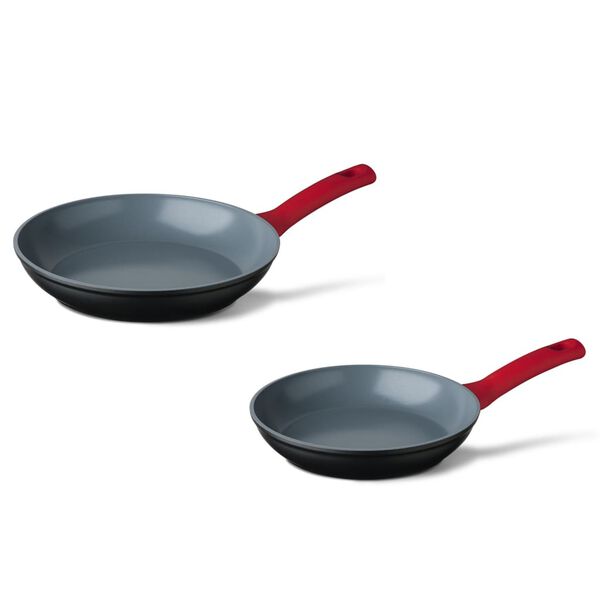 CUISINOX Ensemble de po&ecirc;les &agrave; frire 2 pcs Rouge