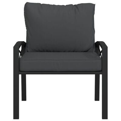 vidaXL Chaise de jardin avec coussins gris 68x76x79 cm acier