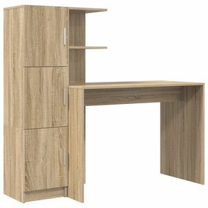 vidaXL Bureau Ch&ecirc;ne Sonoma 133,5 x 50 x 124 cm 2 pc