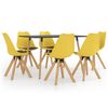 vidaXL Ensemble de salle &agrave; manger 7 pcs Jaune et noir