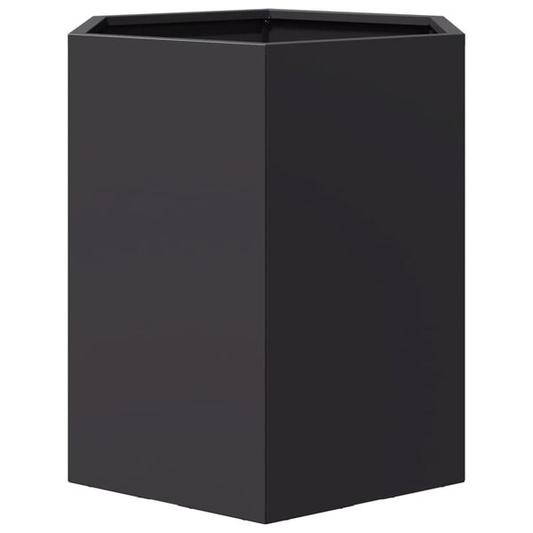vidaXL Jardini&egrave;re noir hexagone 46x40x45 cm acier