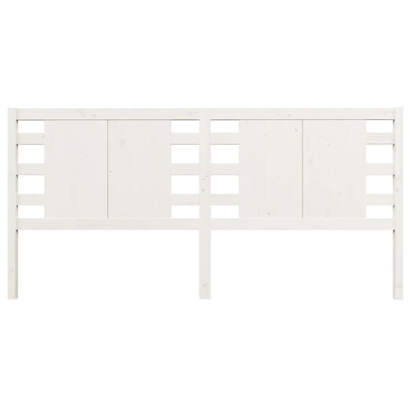 vidaXL T&ecirc;te de lit Blanc 206x4x100 cm Bois massif de pin