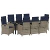 vidaXL Ensemble de salle &agrave; manger pour jardin 9 pc Gris polyrotin