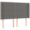vidaXL T&ecirc;te de lit avec oreilles Gris 147x16x118/128 cm Similicuir
