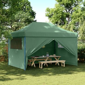 vidaXL Tente de r&eacute;ception pliable escamotable 4 parois lat&eacute;rales vert